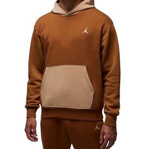 ✅Men's Jordan Essentials Light British Tan/Ale Brown/Hemp Pullover Fleece Size L